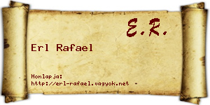 Erl Rafael névjegykártya